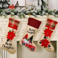 Linnen Kerstdecoratie sokken Afgedrukt verschillende kleur en patroon naar keuze stuk