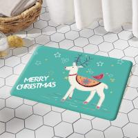 Polyester Floor Mat christmas design & anti-skidding printed PC