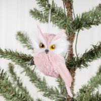Feather & Foam Christmas Tree Hanging Decoration christmas design pink PC
