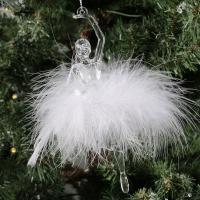 Pluma Árbol de Navidad colgando de la decoración, blanco,  trozo