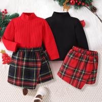 Cotton Girl Clothes Set & three piece Culottes & top patchwork Others Set