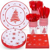 Paper Cutlery Set multiple pieces & christmas design Set