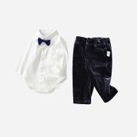 Cotton Boy Clothing Set & two piece Pants & top patchwork Others deep blue Set