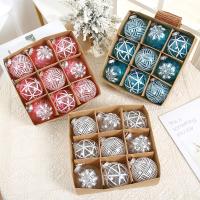 El plastico Bolas de decoración de Navidad, patrón diferente para la elección, más colores para elegir, 9PCs/Caja,  Caja