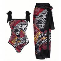 Polyester One-piece Swimsuit & two piece & padded printed Set