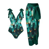 Spandex & Polyester One-piece Swimsuit & two piece & padded printed Set