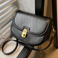 PU Leather Saddle Shoulder Bag with extra hanging strap & soft surface PC