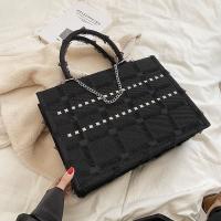 Polyester Tote Bag Handbag studded black PC