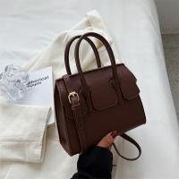 PU Leather Handbag soft surface & attached with hanging strap Lichee Grain PC