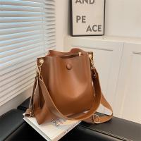 PU Leather Bucket Bag Shoulder Bag soft surface & attached with hanging strap PC