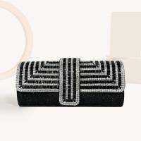 Glett Envelope & Easy Matching Clutch Bag with chain & with rhinestone black PC