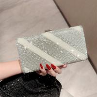 Polyester Envelope & Easy Matching Clutch Bag with chain & with rhinestone silver PC