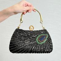 Sequin & Polyester Easy Matching Clutch Bag with chain feather PC