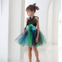Chemical Fiber & Polyester Children Halloween Cosplay Costume Halloween Design  peacock feather pattern multi-colored PC