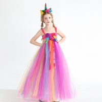 Chemical Fiber & Polyester Ball Gown Children Christmas Costume christmas design  floral multi-colored PC