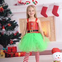 Chemical Fiber & Polyester Children Elf costume christmas design  multi-colored PC