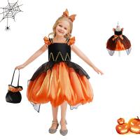 Viscose & Polyester Children Halloween Cosplay Costume Halloween Design  Cotton orange PC