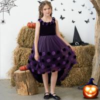 Viscose & Polyester & Cotton Children Halloween Cosplay Costume Halloween Design & short front long back floral PC