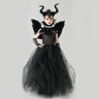 Nylon & Polyester Children Witch Costume Halloween Design  black PC
