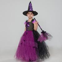 Nylon & Polyester Ball Gown Children Witch Costume Halloween Design  PC
