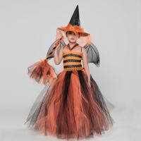 Nylon & Polyester Ball Gown Children Witch Costume Halloween Design  striped orange PC