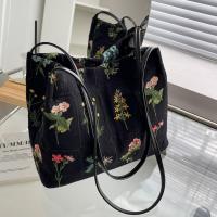Canvas Shoulder Bag large capacity & soft surface shivering black PC