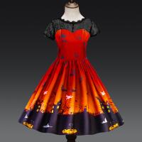 Polyester Princess & Ball Gown Girl One-piece Dress Halloween Design printed PC