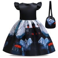 Polyester Slim & Princess Girl One-piece Dress Halloween Design printed PC