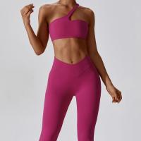 Poliamida & Spandex Conjunto de ropa de yoga para mujer, Pantalones largos & sostén, Sólido, más colores para elegir,  Conjunto