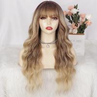 High Temperature Fiber mid-long hair & Wavy Wig for women gradient color PC