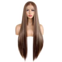High Temperature Fiber mid-long hair Wig Can NOT perm or dye & for women brown PC