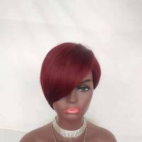 High Temperature Fiber short hair & can be permed and dyed Wig for women wine red PC