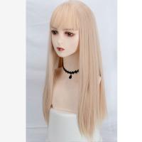 High Temperature Fiber mid-long hair Wig Can NOT perm or dye & for women gold PC