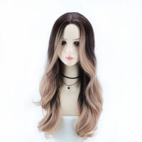 High Temperature Fiber mid-long hair & Wavy Wig Can NOT perm or dye & for women gradient color PC