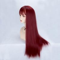 High Temperature Fiber mid-long hair Wig Can NOT perm or dye & for women wine red PC