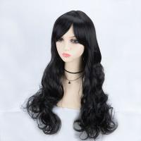 High Temperature Fiber mid-long hair & Wavy Wig Can NOT perm or dye & for women black PC