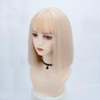 High Temperature Fiber short hair Wig Can NOT perm or dye & for women gold PC