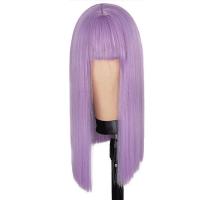 High Temperature Fiber mid-long hair & can be permed and dyed Wig for women purple PC