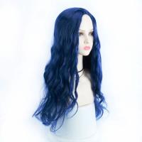 High Temperature Fiber mid-long hair & can be permed and dyed & Wavy Wig for women blue PC