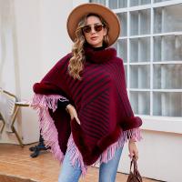 Polyester Tassels Cloak thermal printed striped : PC