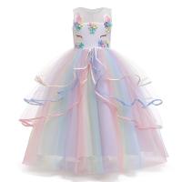 Gauze & Cotton Princess Girl One-piece Dress large hem design & breathable PC