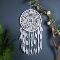 Feather & Iron Easy Matching Dream Catcher Hanging Ornaments Wall Hanging white PC