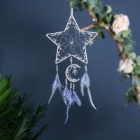 Feather & Iron Easy Matching Dream Catcher Hanging Ornaments Wall Hanging star pattern white PC