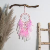 Feather & Iron Easy Matching Dream Catcher Hanging Ornaments Wall Hanging pink PC