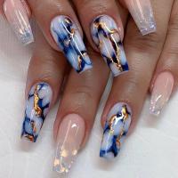 Plastic Creative & Easy Matching Fake Nails floral multi-colored Set