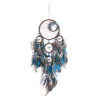 Feather & Iron Easy Matching Dream Catcher Hanging Ornaments Wall Hanging blue PC