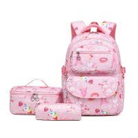 Polyester Backpack hardwearing & three piece & waterproof pink Set