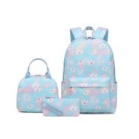Polyester Backpack hardwearing & three piece & waterproof shivering sky blue Set