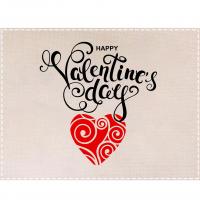 Linen Valentines Gift & anti-scald Placemat durable printed PC