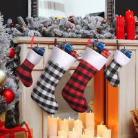 Cloth Christmas Decoration Stocking christmas design plaid PC